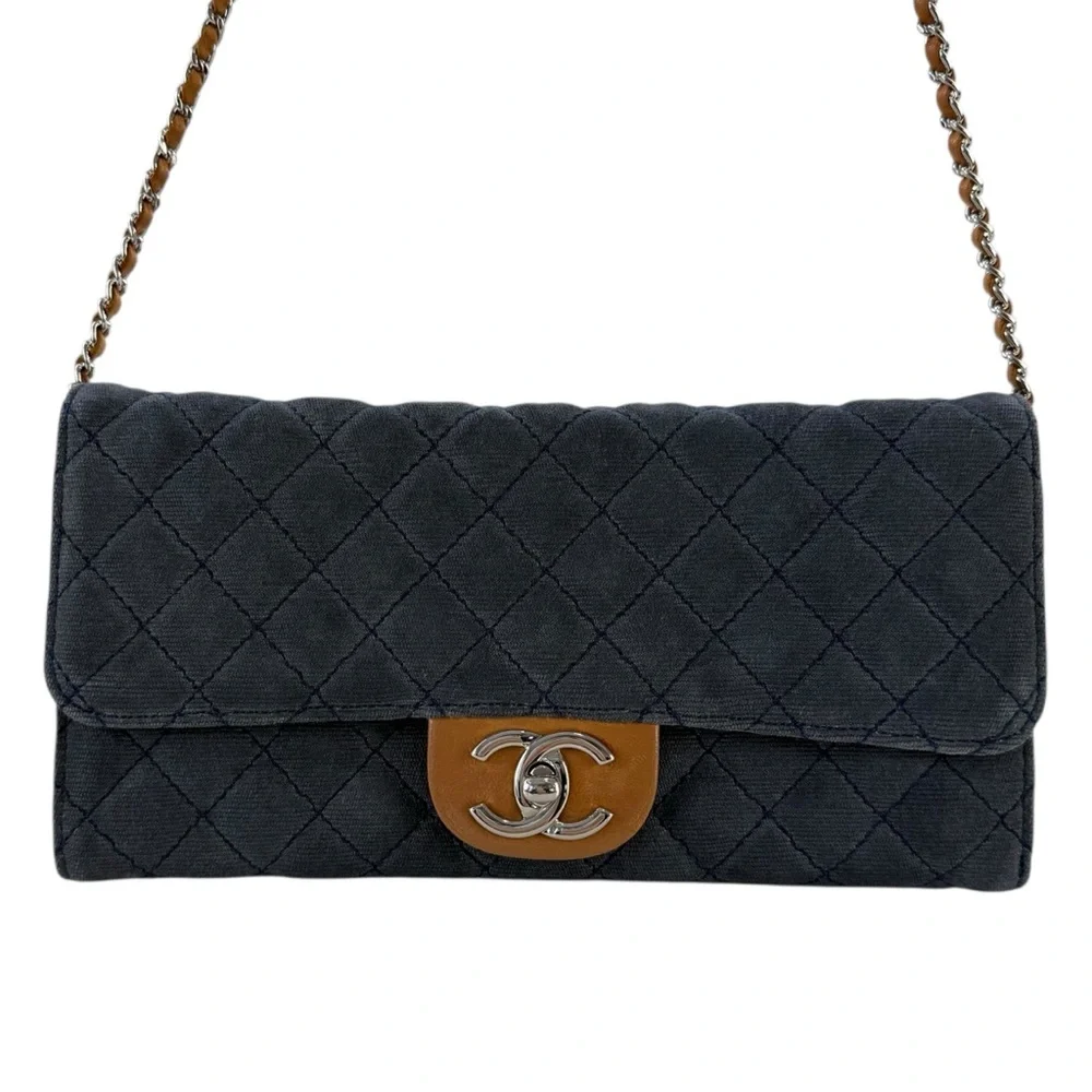Chanel CC Denim Matelasse Wallet on Chain Shoulder Bag - Picture 3 of 15